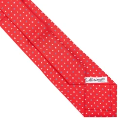 CRAVATTA SARTORIALE EXTRA LONG IN SETA ROSSA Microfantasia fiore