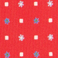 CRAVATTA SARTORIALE EXTRA LONG IN SETA ROSSA Microfantasia fiore