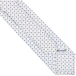 CRAVATTA SARTORIALE EXTRA LONG IN SETA BIANCA Microfantasia fiore