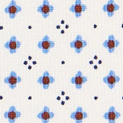 CRAVATTA SARTORIALE EXTRA LONG IN SETA BIANCA Microfantasia fiore