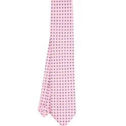 CRAVATTA SARTORIALE EXTRA LONG IN SETA ROSA Microfantasia fiore