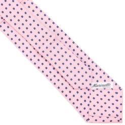 CRAVATTA SARTORIALE EXTRA LONG IN SETA ROSA Microfantasia fiore