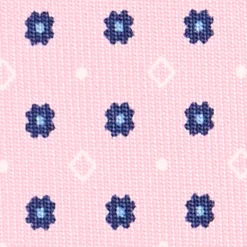 CRAVATTA SARTORIALE EXTRA LONG IN SETA ROSA Microfantasia fiore
