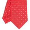 CRAVATTA SARTORIALE EXTRA LONG IN SETA ROSSA Microfantasia fiore