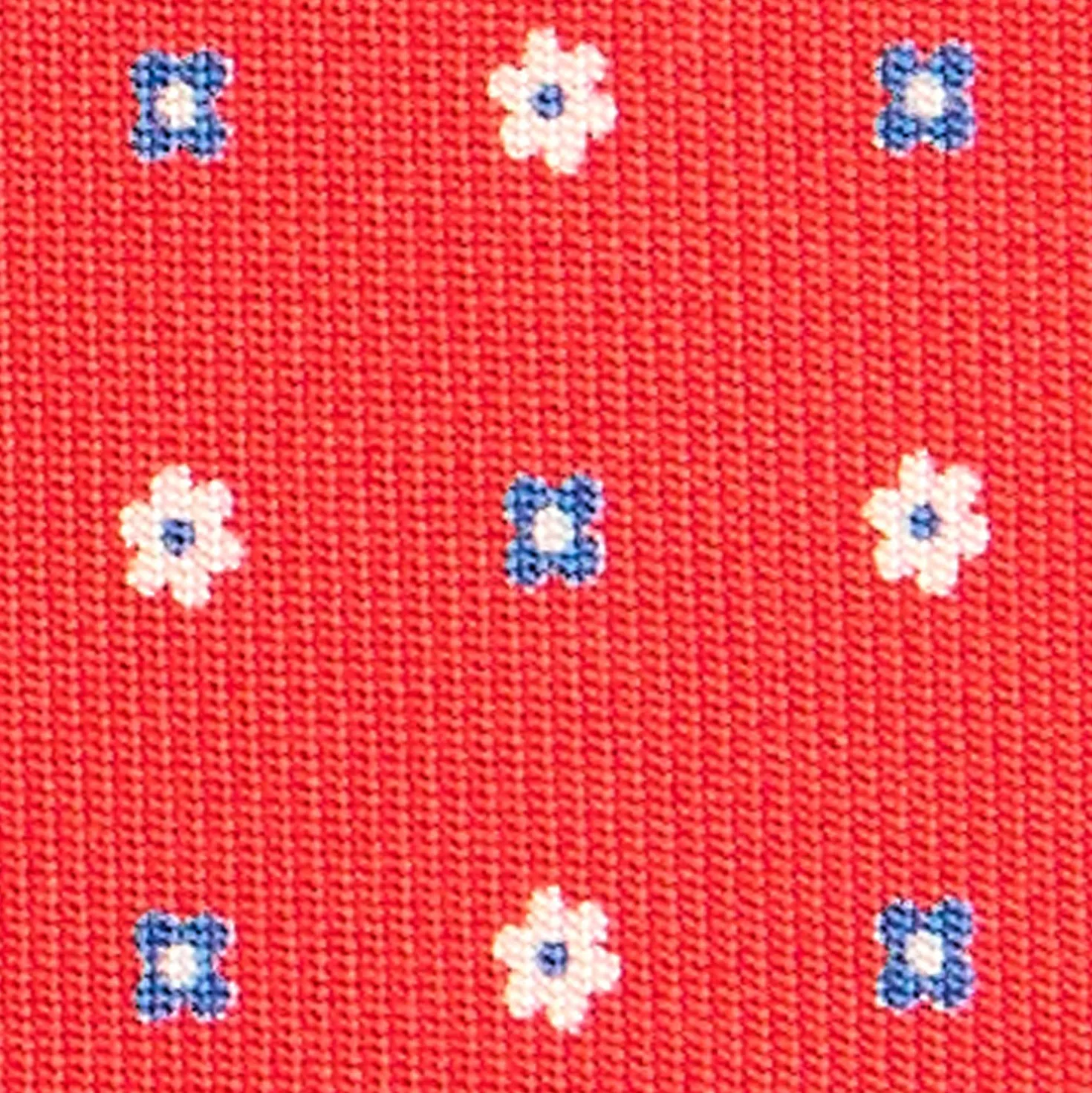 CRAVATTA SARTORIALE EXTRA LONG IN SETA ROSSA Microfantasia fiore