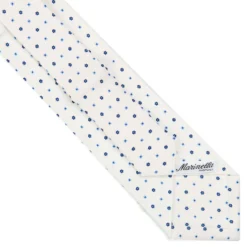 CRAVATTA SARTORIALE EXTRA LONG IN SETA BIANCA Microfantasia fiore