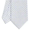 CRAVATTA SARTORIALE EXTRA LONG IN SETA BIANCA Microfantasia fiore