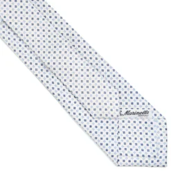 CRAVATTA SARTORIALE EXTRA LONG IN SETA BIANCA Microfantasia fiore
