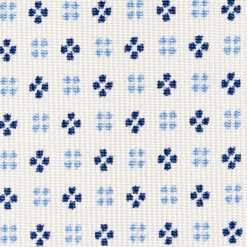CRAVATTA SARTORIALE EXTRA LONG IN SETA BIANCA Microfantasia fiore