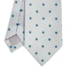 CRAVATTA SARTORIALE IN COTONE E SETA GRIGIO CHIARO Macrofantasia fiore
