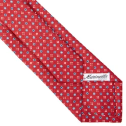 CRAVATTA SARTORIALE IN LINO BORDEAUX Microfantasia fiore