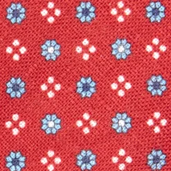 CRAVATTA SARTORIALE IN LINO BORDEAUX Microfantasia fiore