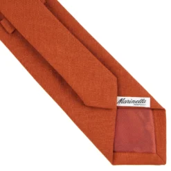 CRAVATTA SARTORIALE IN LINO E COTONE ARANCIONE Tiunta unita