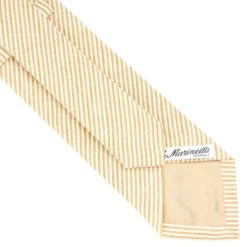 CRAVATTA SARTORIALE IN LINO E COTONE GIALLA Rigata