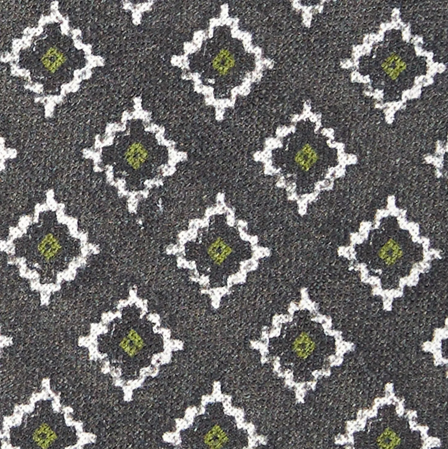 CRAVATTA SARTORIALE IN LINO GRIGIO SCURO Macrofantasia geometrica