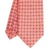 CRAVATTA SARTORIALE IN LINO ROSA Microfantasia fiore