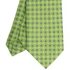 CRAVATTA SARTORIALE IN LINO VERDE Microfantasia fiore