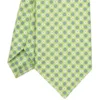 CRAVATTA SARTORIALE IN LINO VERDE CHIARO Microfantasia fiore