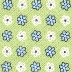 CRAVATTA SARTORIALE IN LINO VERDE CHIARO Microfantasia fiore