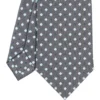 CRAVATTA SARTORIALE IN SETA GRIGIO SCURO Microfantasia fiore