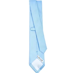 CRAVATTA SARTORIALE IN SETA JACQUARD AZZURRA Tinta unita