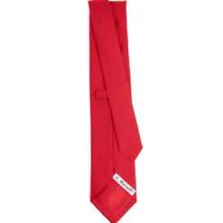 CRAVATTA SARTORIALE IN SETA JACQUARD ROSSA Tinta unita