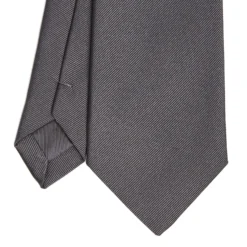 CRAVATTA SARTORIALE IN SETA JACQUARD GRIGIO SCURO Tinta unita