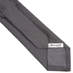 CRAVATTA SARTORIALE IN SETA JACQUARD GRIGIO SCURO Tinta unita
