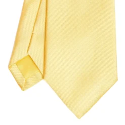 CRAVATTA SARTORIALE IN SETA JACQUARD GIALLA Tinta unita