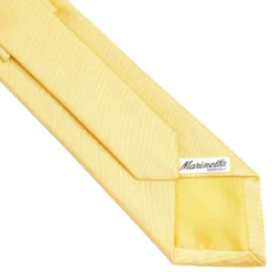 CRAVATTA SARTORIALE IN SETA JACQUARD GIALLA Tinta unita