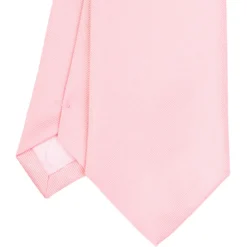 CRAVATTA SARTORIALE IN SETA JACQUARD ROSA Tinta unita