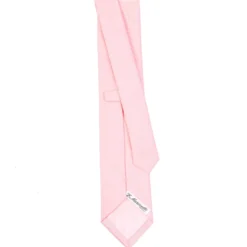 CRAVATTA SARTORIALE IN SETA JACQUARD ROSA Tinta unita