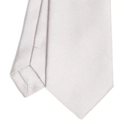 CRAVATTA SARTORIALE IN SETA JACQUARD GRIGIO CHIARO Tinta unita