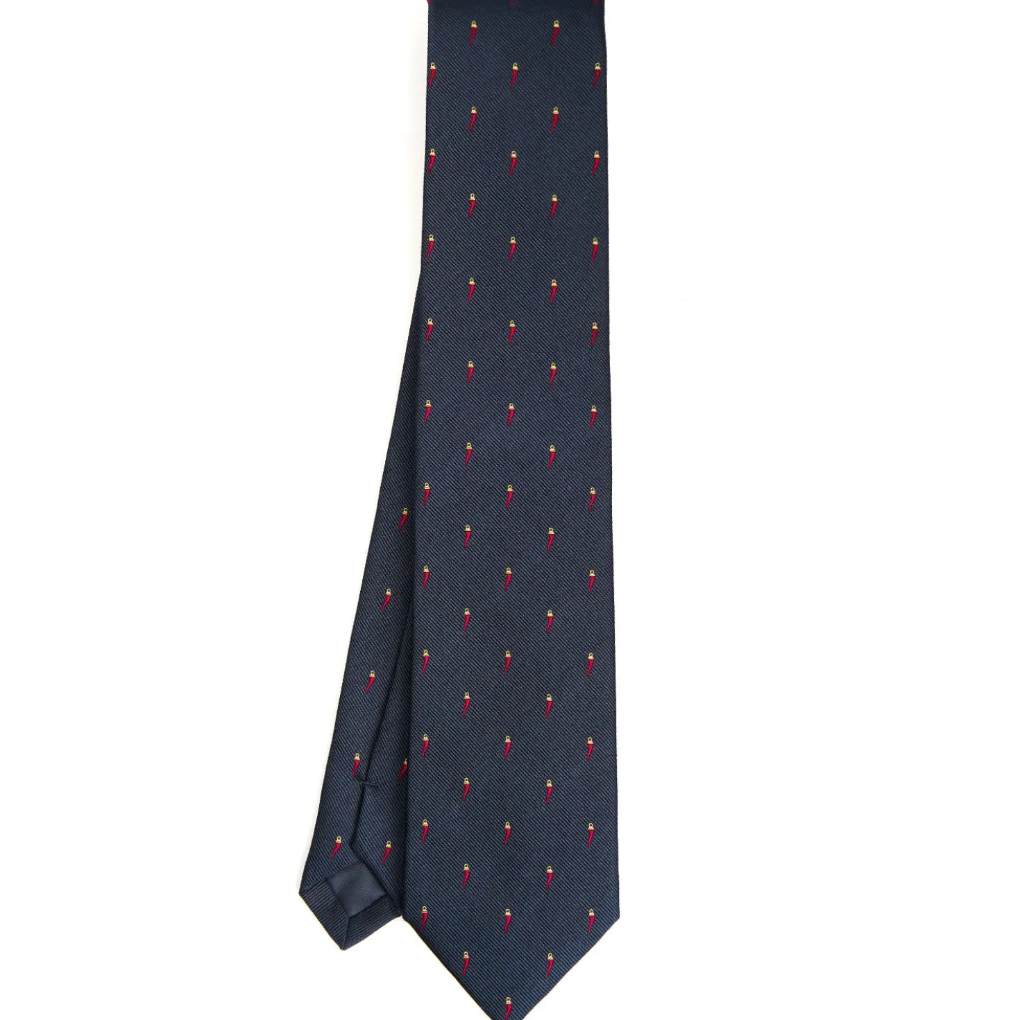 CRAVATTA SARTORIALE IN SETA JACQUARD BLU Con cornetto sparso
