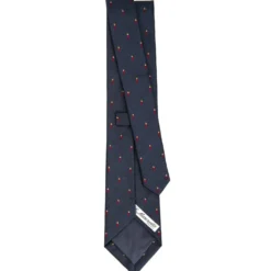 CRAVATTA SARTORIALE IN SETA JACQUARD BLU Con cornetto sparso