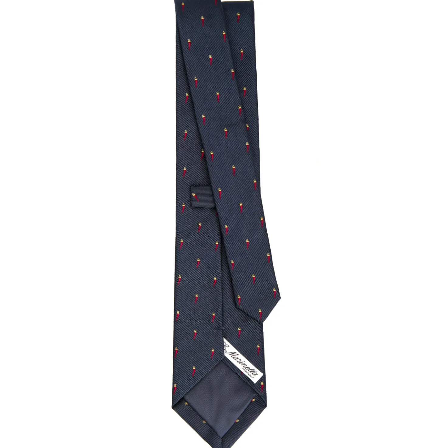 CRAVATTA SARTORIALE IN SETA JACQUARD BLU Con cornetto sparso