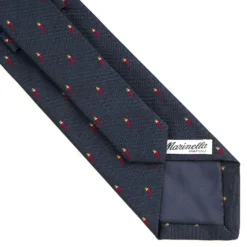 CRAVATTA SARTORIALE IN SETA JACQUARD BLU Con cornetto sparso
