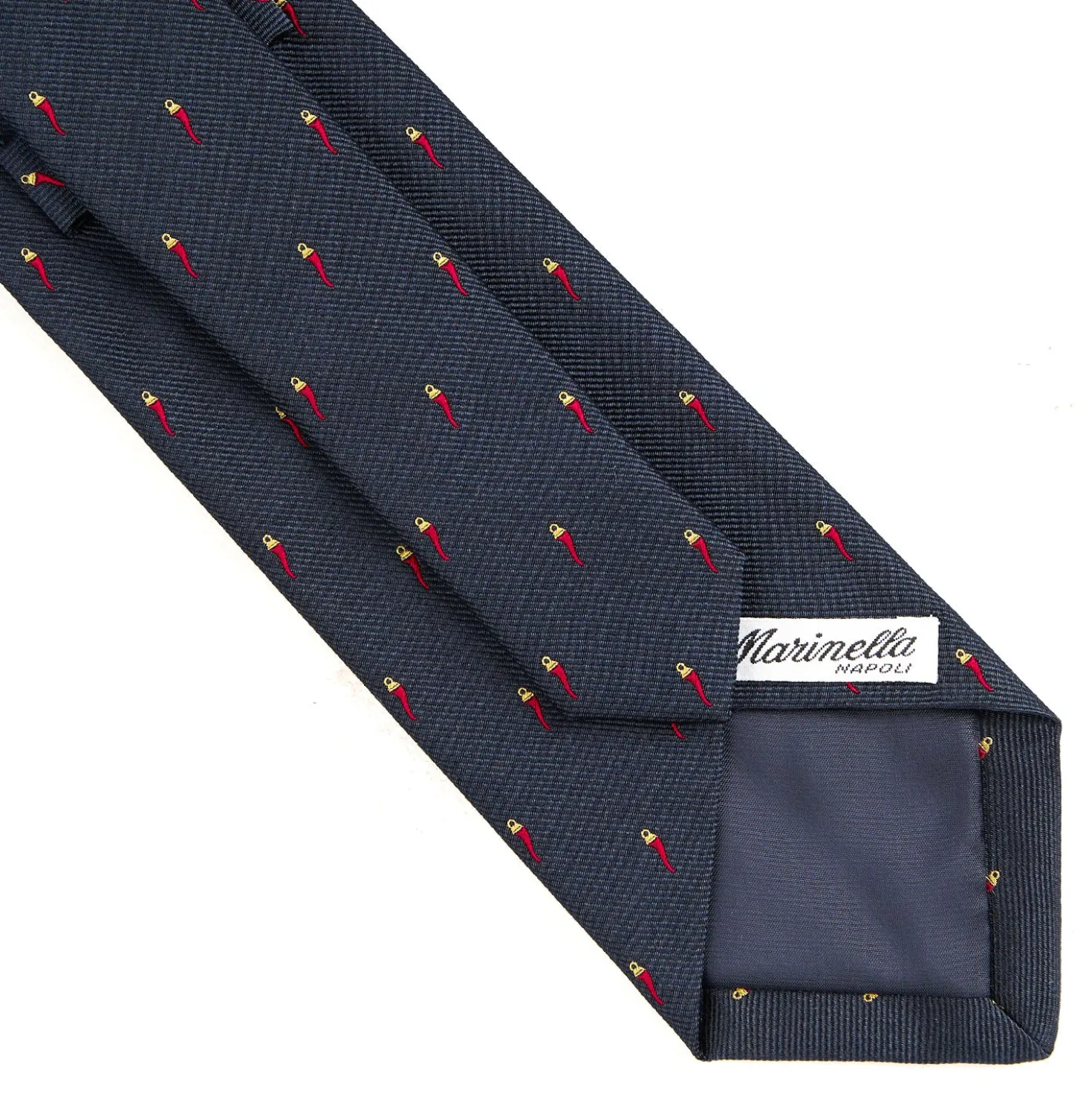 CRAVATTA SARTORIALE IN SETA JACQUARD BLU Con cornetto sparso