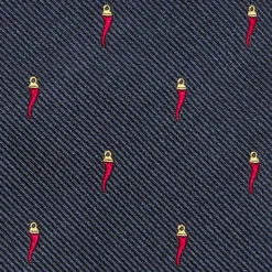 CRAVATTA SARTORIALE IN SETA JACQUARD BLU Con cornetto sparso
