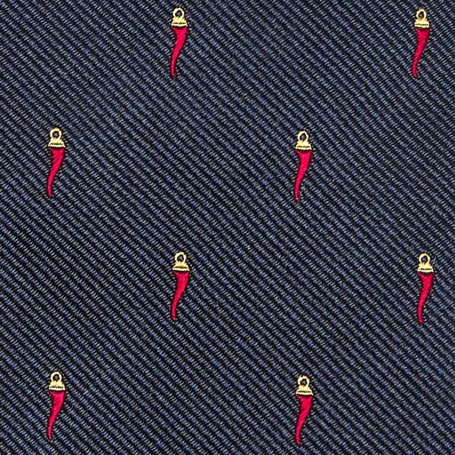 CRAVATTA SARTORIALE IN SETA JACQUARD BLU Con cornetto sparso
