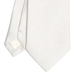 CRAVATTA SARTORIALE IN SETA JACQUARD BIANCA Tinta unita