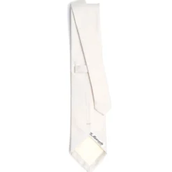 CRAVATTA SARTORIALE IN SETA JACQUARD BIANCA Tinta unita
