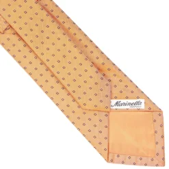 CRAVATTA SARTORIALE IN SETA JACQUARD ARANCIONE Microfantasia fiore