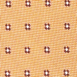 CRAVATTA SARTORIALE IN SETA JACQUARD ARANCIONE Microfantasia fiore