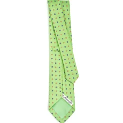CRAVATTA SARTORIALE IN SETA JACQUARD VERDE CHIARO Microfantasia fiore