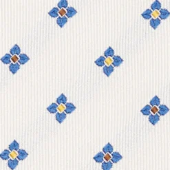 CRAVATTA SARTORIALE IN SETA JACQUARD BIANCA Macrofantasia fiore