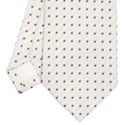 CRAVATTA SARTORIALE IN SETA JACQUARD BIANCA Microfantasia fiore