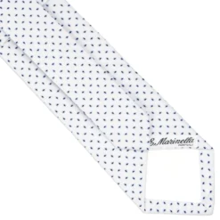 CRAVATTA SARTORIALE IN SETA JACQUARD BIANCA Microfantasia geometrica