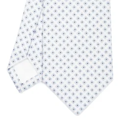 CRAVATTA SARTORIALE IN SETA JACQUARD BIANCA Microfantasia fiore