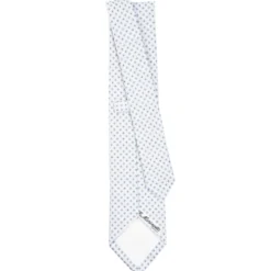 CRAVATTA SARTORIALE IN SETA JACQUARD BIANCA Microfantasia fiore